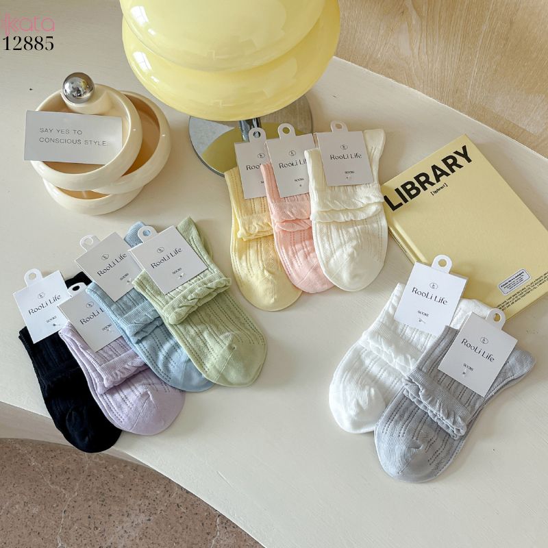 Tất bông mềm mịn vải chất lượng cao,vớ lưới viền nấm mỏng mát mùa hè 12885