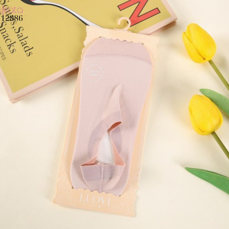 Tất lụa băng mỏng mát mùa hè,vớ thuyền có silicone chống trượt không rớt gót 12886