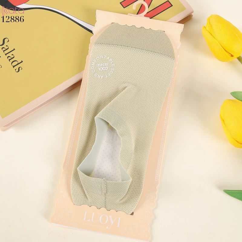 Tất lụa băng mỏng mát mùa hè,vớ thuyền có silicone chống trượt không rớt gót 12886