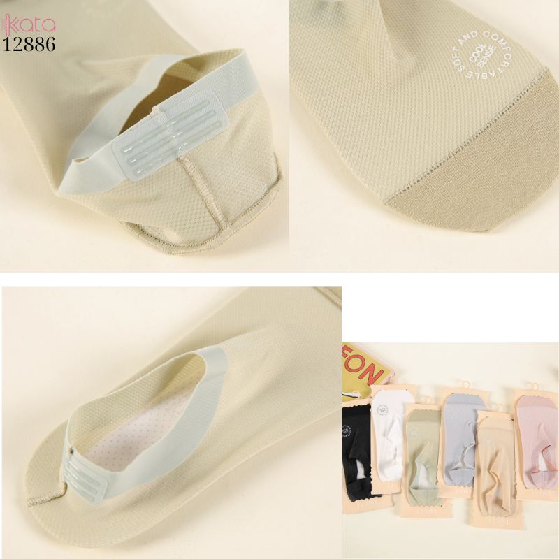 Tất lụa băng mỏng mát mùa hè,vớ thuyền có silicone chống trượt không rớt gót 12886