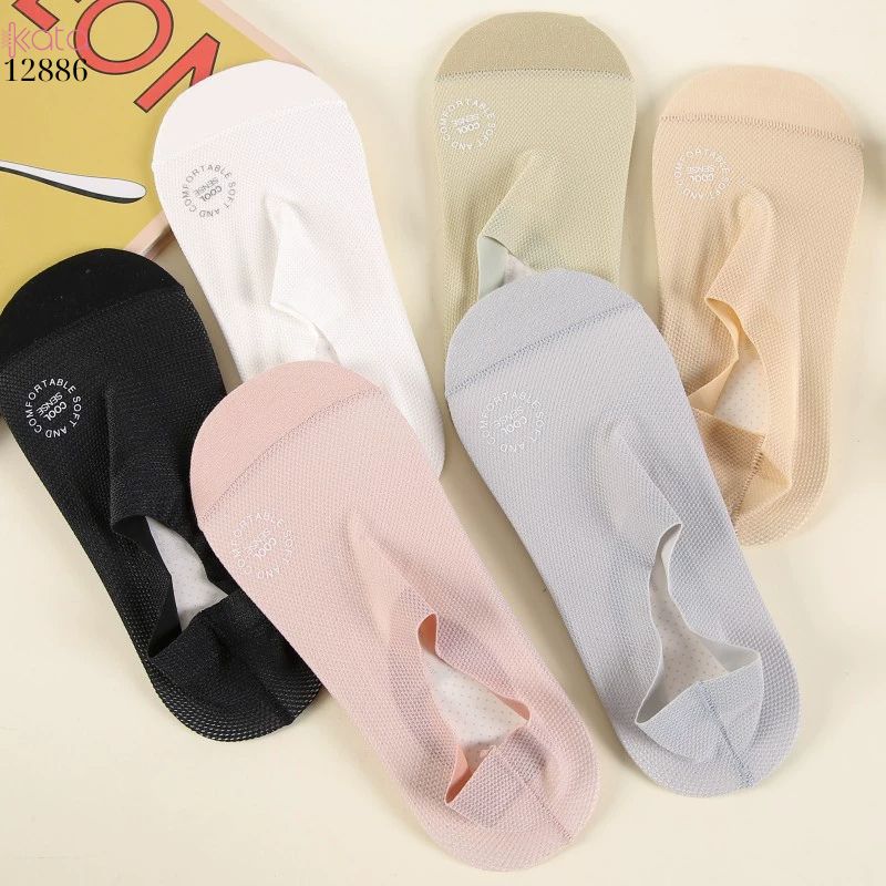 Tất lụa băng mỏng mát mùa hè,vớ thuyền có silicone chống trượt không rớt gót 12886