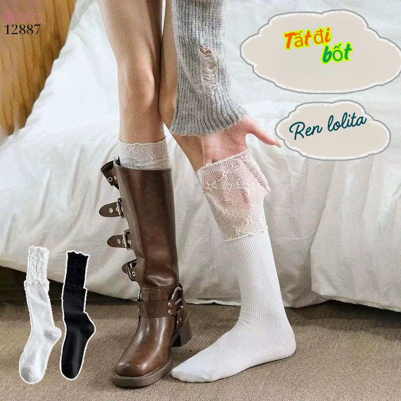Tất đi bốt,tất ren bắp chân thấm hút mồ hôi 12887