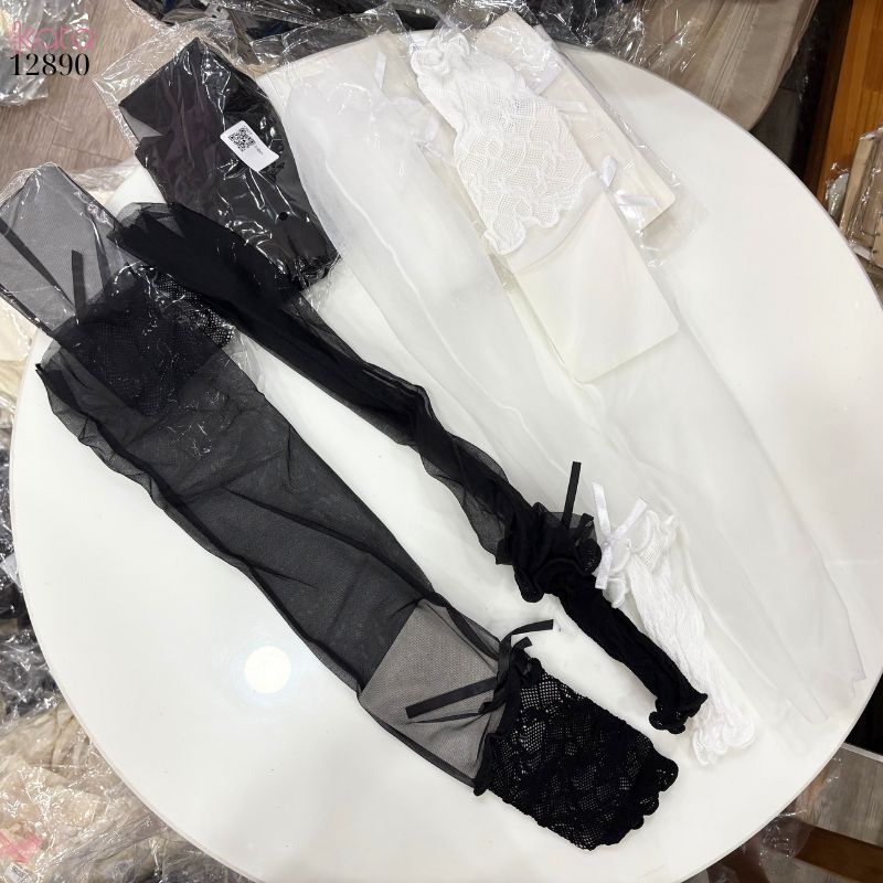 Ống tất nơ mỏng mùa hè,Ống tay chống nắng thời trang nữ 12850