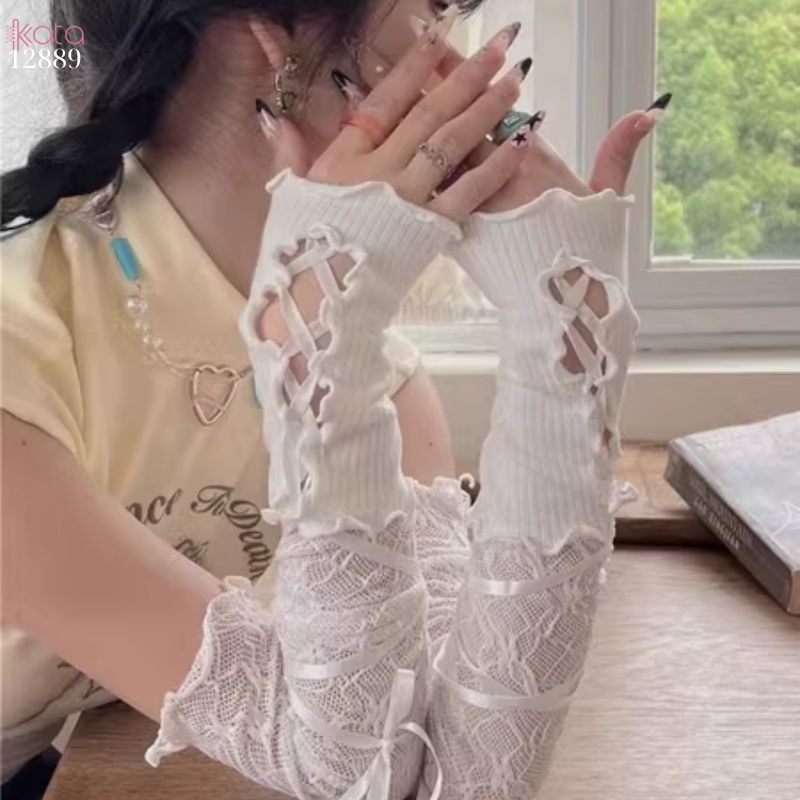 Ống tay lolita,ống chân ren thời trang Y2k Lolita Ballet Style 12889