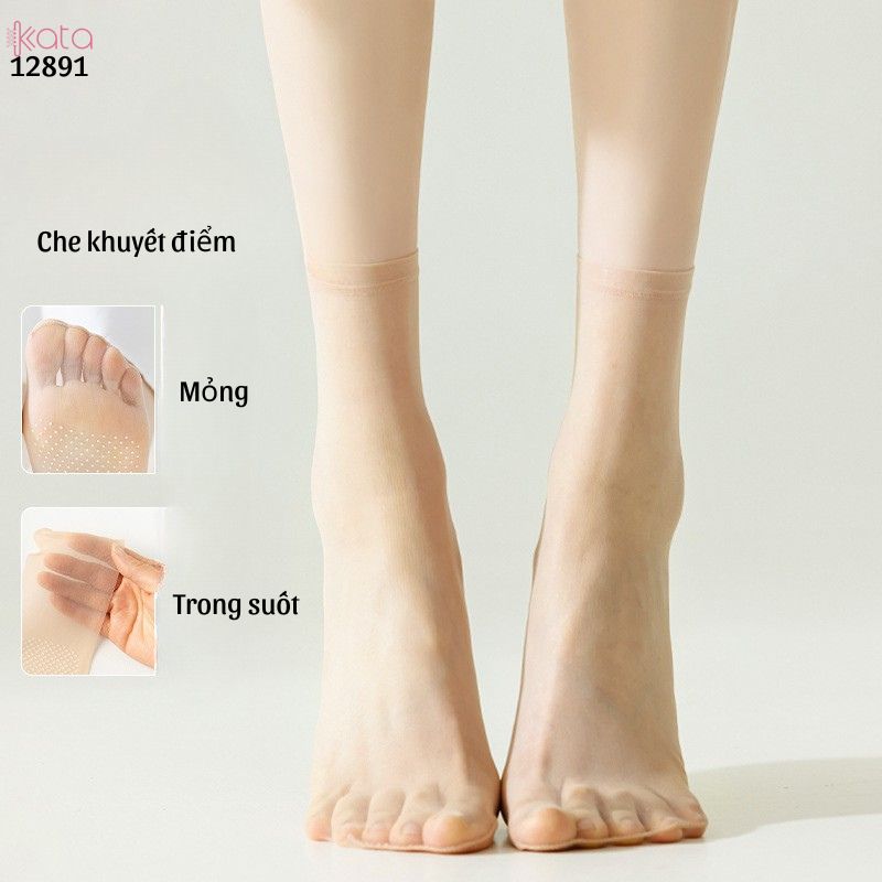 Tất nữ siêu mỏng chống trượt mùa hè,vớ lụa trong suốt giữa bắp chân 12891