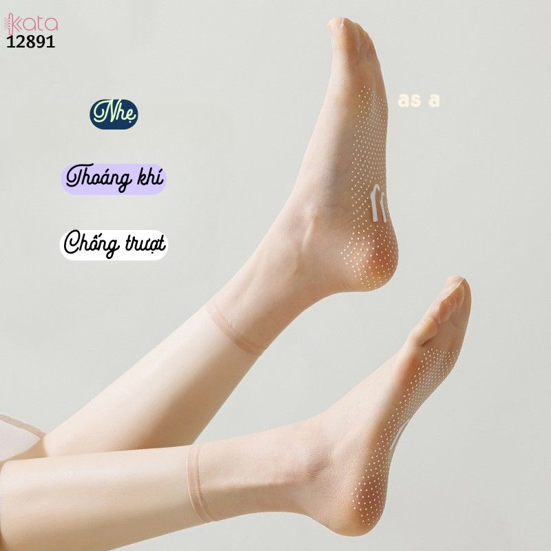 Tất nữ siêu mỏng chống trượt mùa hè,vớ lụa trong suốt giữa bắp chân 12891