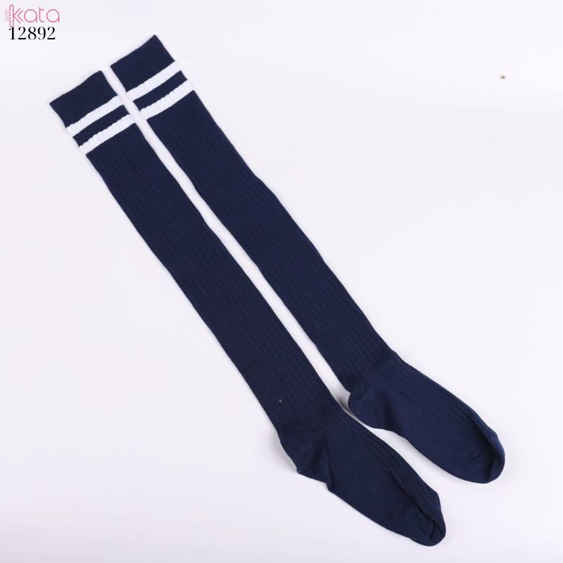 Tất qua gối 2 thanh sọc,tất dày nữ sinh bông mềm JK Girls Pile Socks 12892