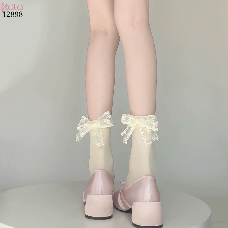 Tất ren ruy băng,vớ giữa bắp chân JK lolita mùa hè thoáng khí 12901