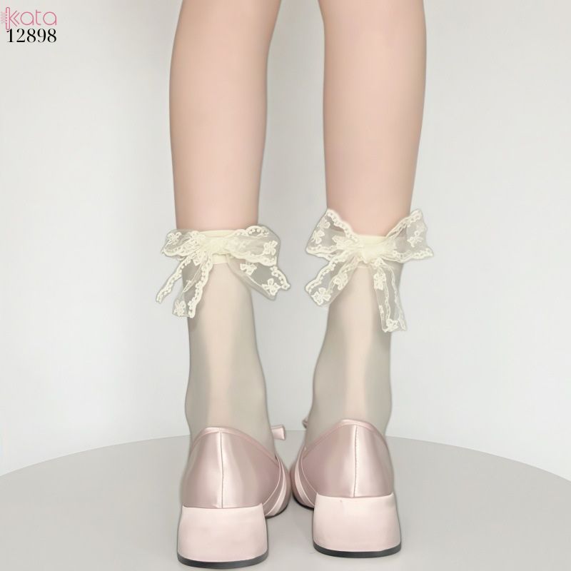 Tất ren ruy băng,vớ giữa bắp chân JK lolita mùa hè thoáng khí 12901