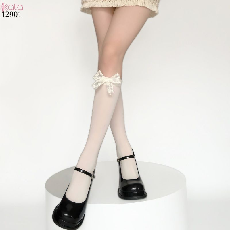 Tất ren ruy băng,vớ giữa bắp chân JK lolita mùa hè thoáng khí 12901