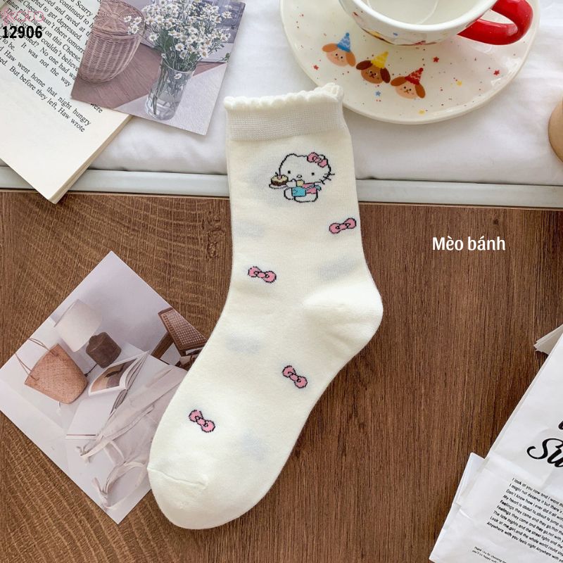 Tất mèo kt dễ thương,vớ bông mềm thoáng mát mùa hè 12906