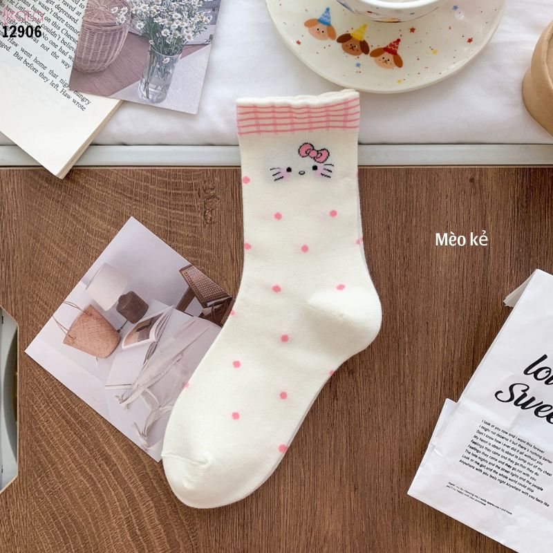 Tất mèo kt dễ thương,vớ bông mềm thoáng mát mùa hè 12906