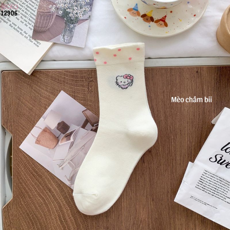 Tất mèo kt dễ thương,vớ bông mềm thoáng mát mùa hè 12906