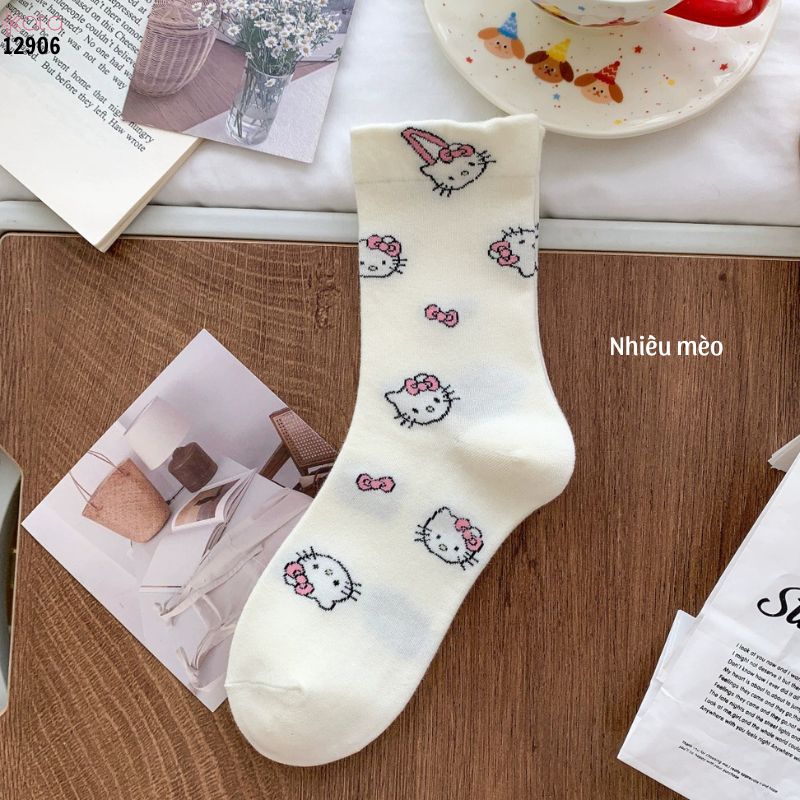 Tất mèo kt dễ thương,vớ bông mềm thoáng mát mùa hè 12906