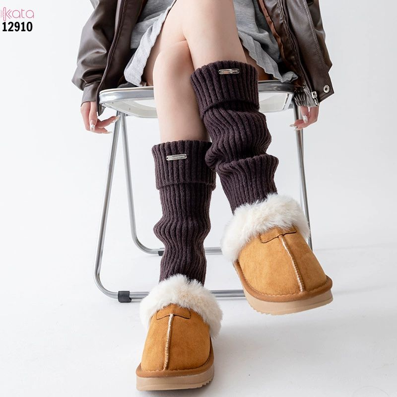 Ống tất dày và ấm thu đông,tất ống chân vải dệt kim cao cấp 12910