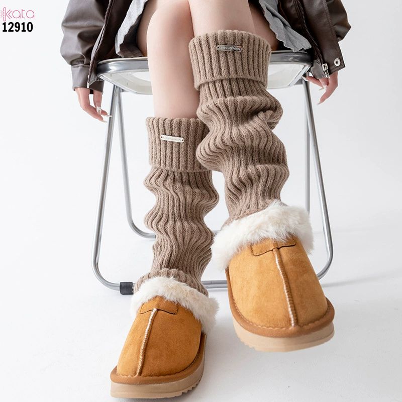 Ống tất dày và ấm thu đông,tất ống chân vải dệt kim cao cấp 12910