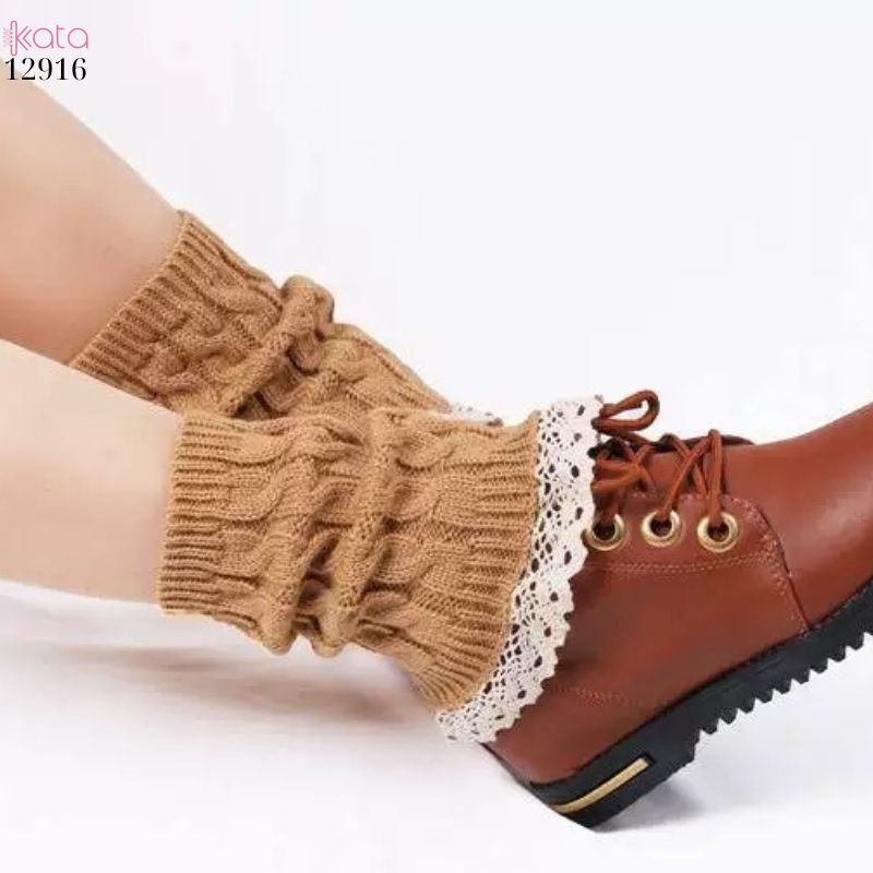 Ống tất len giữ ấm cổ chân cổ tay mùa đông,tất đi bốt dệt kim ren giữ ấm mắt cá chân 12917