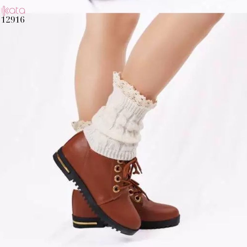 Ống tất len giữ ấm cổ chân cổ tay mùa đông,tất đi bốt dệt kim ren giữ ấm mắt cá chân 12917