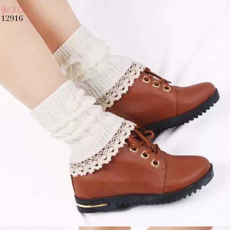 Ống tất len giữ ấm cổ chân cổ tay mùa đông,tất đi bốt dệt kim ren giữ ấm mắt cá chân 12917
