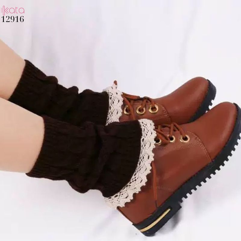 Ống tất len giữ ấm cổ chân cổ tay mùa đông,tất đi bốt dệt kim ren giữ ấm mắt cá chân 12917