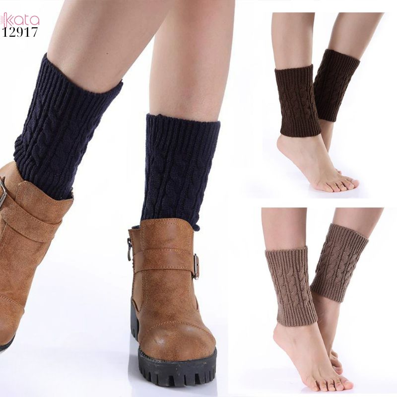 Ống tất len giữ ấm cổ chân cổ tay mùa đông,tất đi bốt dệt kim ren giữ ấm mắt cá chân 12917