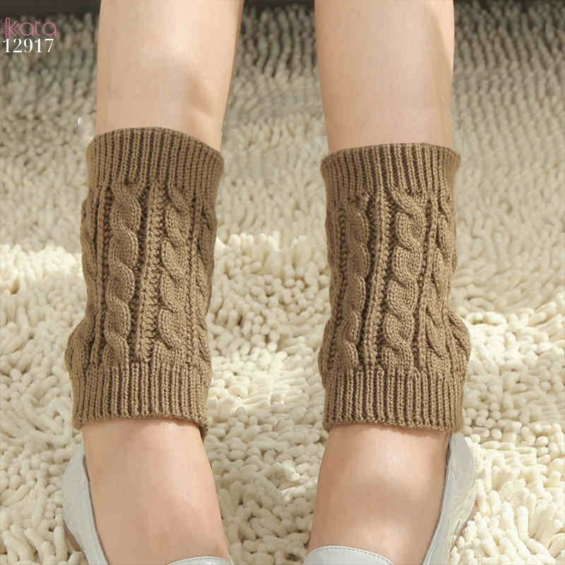 Ống tất len giữ ấm cổ chân cổ tay mùa đông,tất đi bốt dệt kim ren giữ ấm mắt cá chân 12917