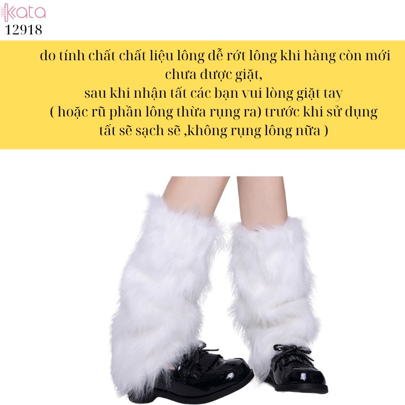 Ống tất lông phong cách Y2K giữ ấm mùa đông,tất lông sang trọng cá tính 12918