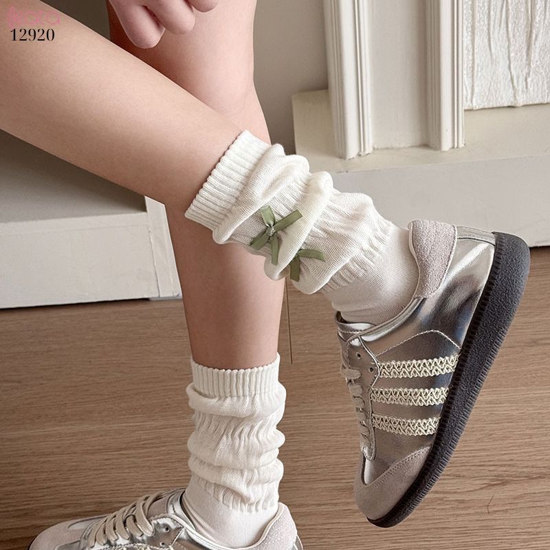 Tất nơ bông mềm dễ thương phong cách Nhật Bản, vớ giữa bắp chân Lolita JK 12920