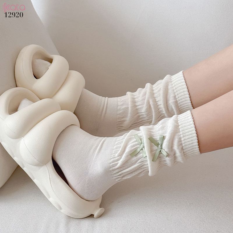 Tất nơ bông mềm dễ thương phong cách Nhật Bản, vớ giữa bắp chân Lolita JK 12920