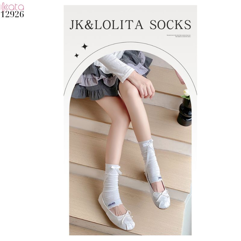 Ống tất nấm ren lolita,tất xuân hè phong cách Y2K 12926