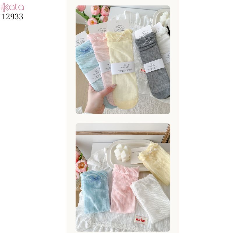 Tất ren mùa hè ngọt ngào Lolita,vớ nữ mỏng giữa bắp chân 12933