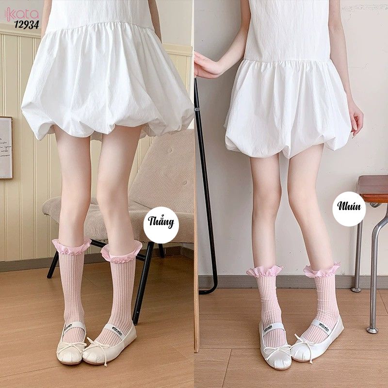 Tất ren  JK Lolita cotton,vớ mỏng mùa xuân hè phong cách ballet 12934