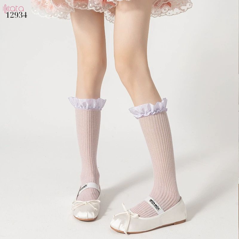 Tất ren  JK Lolita cotton,vớ mỏng mùa xuân hè phong cách ballet 12934