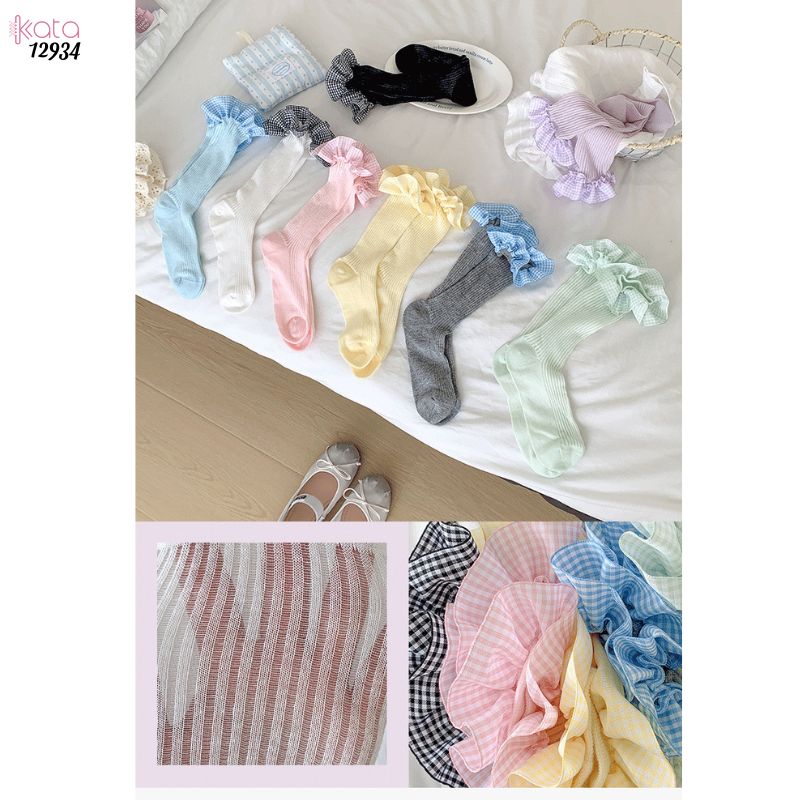 Tất ren  JK Lolita cotton,vớ mỏng mùa xuân hè phong cách ballet 12934