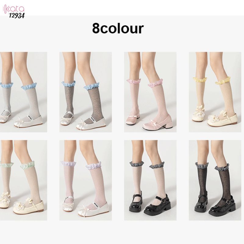 Tất ren  JK Lolita cotton,vớ mỏng mùa xuân hè phong cách ballet 12934