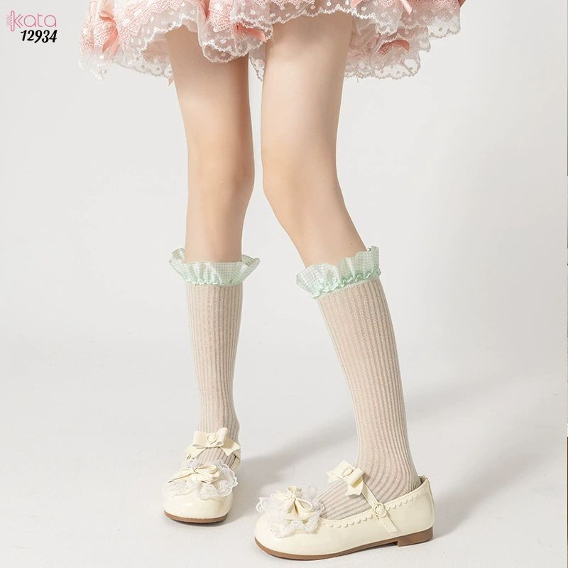 Tất ren  JK Lolita cotton,vớ mỏng mùa xuân hè phong cách ballet 12934