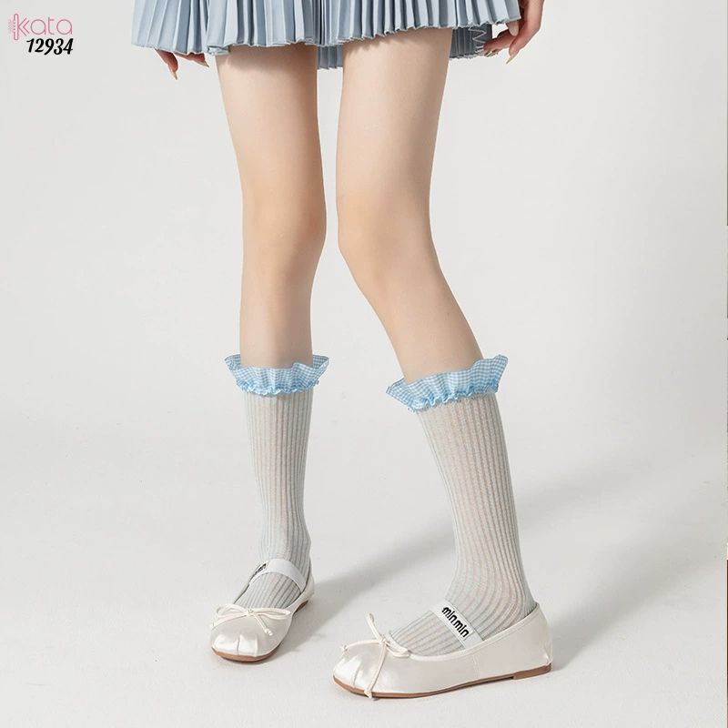 Tất ren  JK Lolita cotton,vớ mỏng mùa xuân hè phong cách ballet 12934