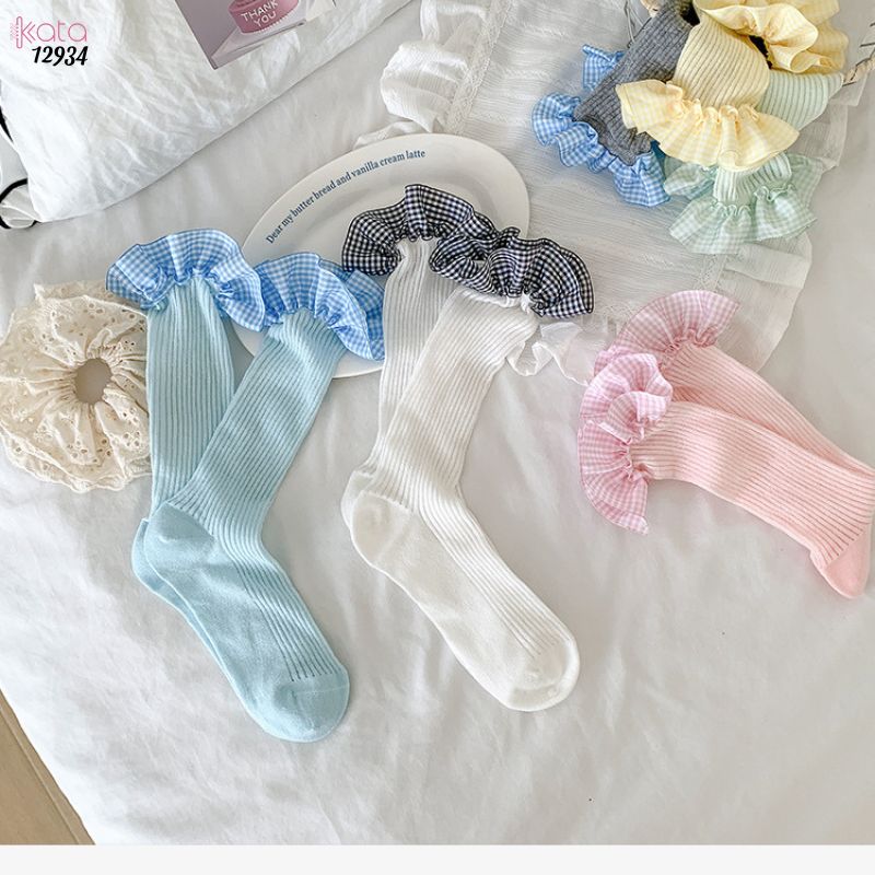 Tất ren  JK Lolita cotton,vớ mỏng mùa xuân hè phong cách ballet 12934