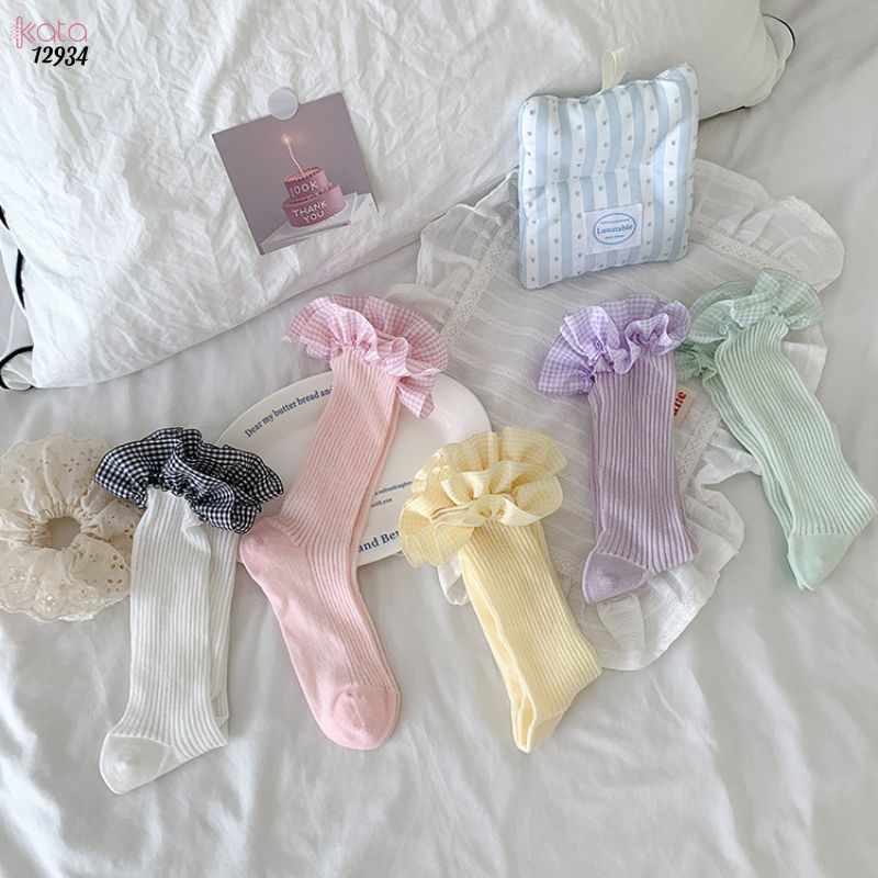 Tất ren  JK Lolita cotton,vớ mỏng mùa xuân hè phong cách ballet 12934