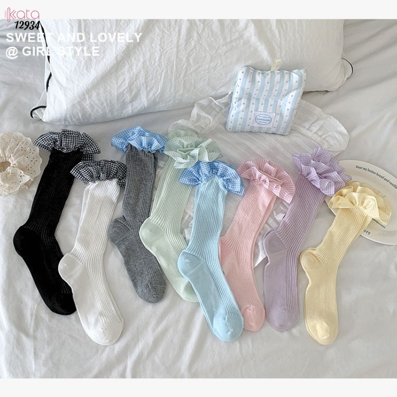 Tất ren  JK Lolita cotton,vớ mỏng mùa xuân hè phong cách ballet 12934