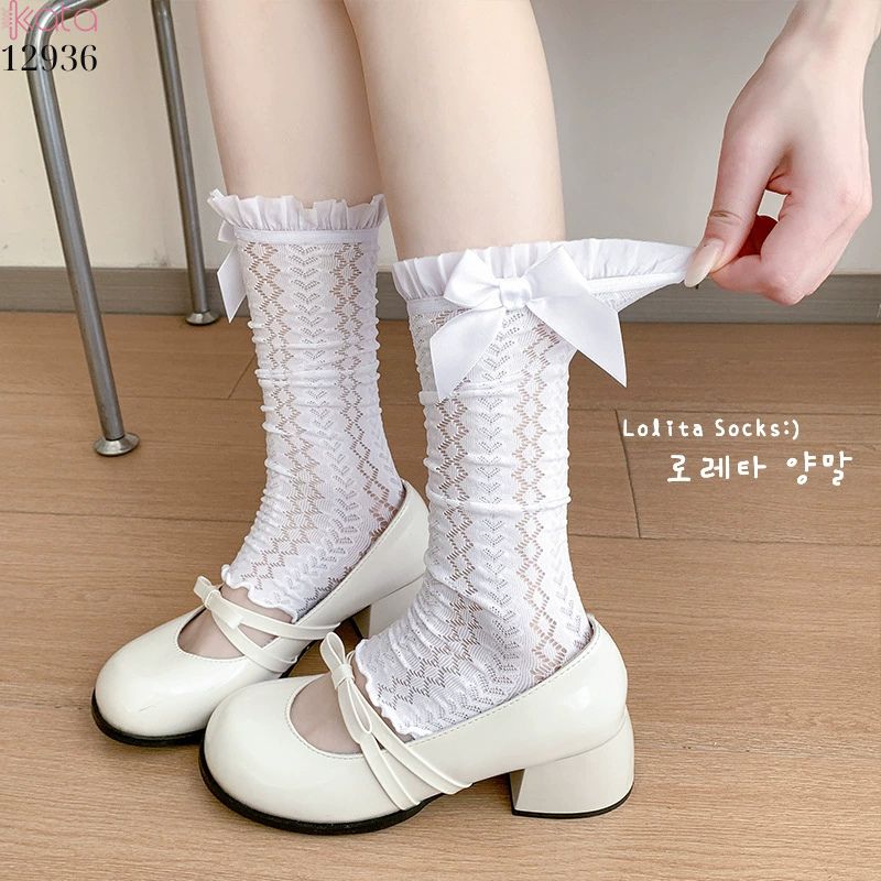 Ống tất ren JK lolita phong cách Nhật Bản,vớ mùa hè mỏng che ống chân thời trang 12936