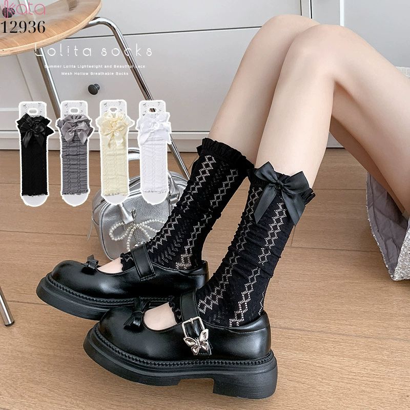 Ống tất ren JK lolita phong cách Nhật Bản,vớ mùa hè mỏng che ống chân thời trang 12936