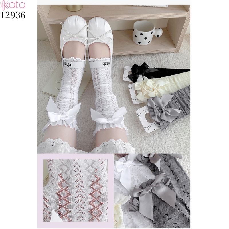 Ống tất ren JK lolita phong cách Nhật Bản,vớ mùa hè mỏng che ống chân thời trang 12936