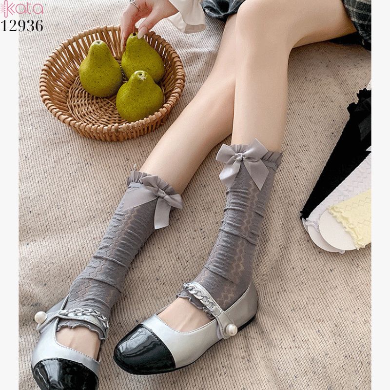 Ống tất ren JK lolita phong cách Nhật Bản,vớ mùa hè mỏng che ống chân thời trang 12936