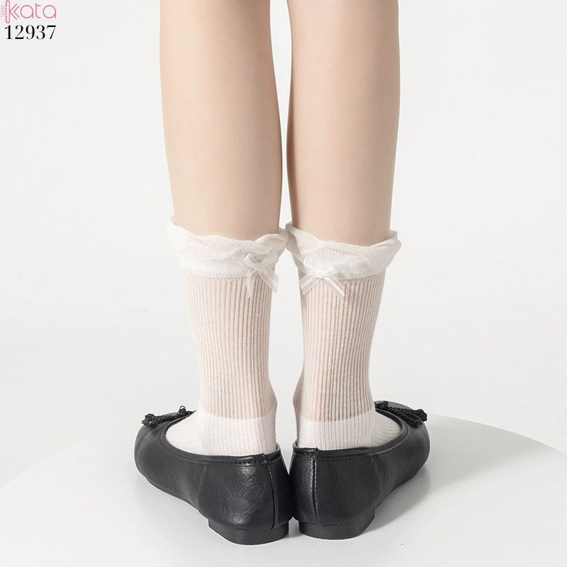 Tất ren nơ lolita,vớ nữ ống giữa xuân hè 12937
