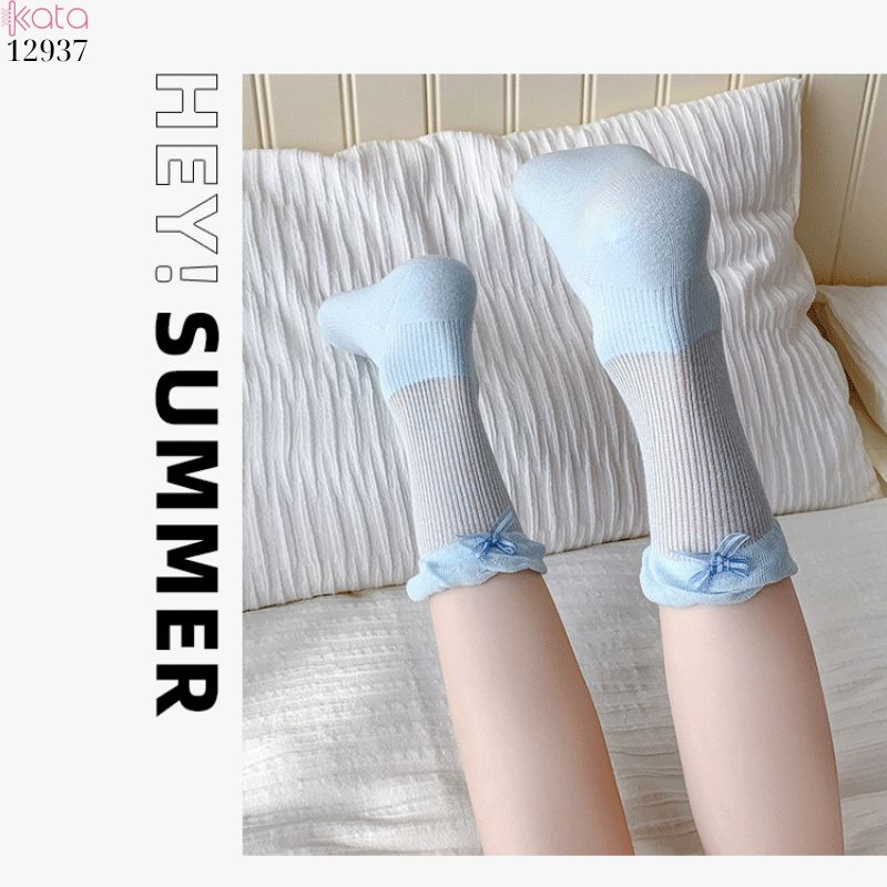 Tất ren nơ lolita,vớ nữ ống giữa xuân hè 12937