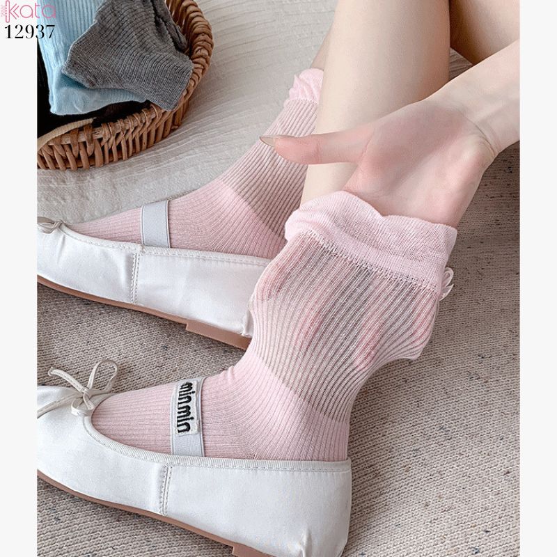 Tất ren nơ lolita,vớ nữ ống giữa xuân hè 12937