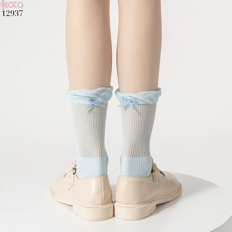 Tất ren nơ lolita,vớ nữ ống giữa xuân hè 12937