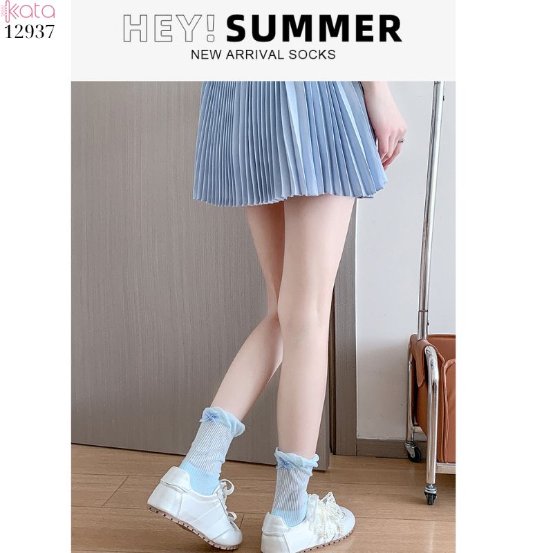 Tất ren nơ lolita,vớ nữ ống giữa xuân hè 12937