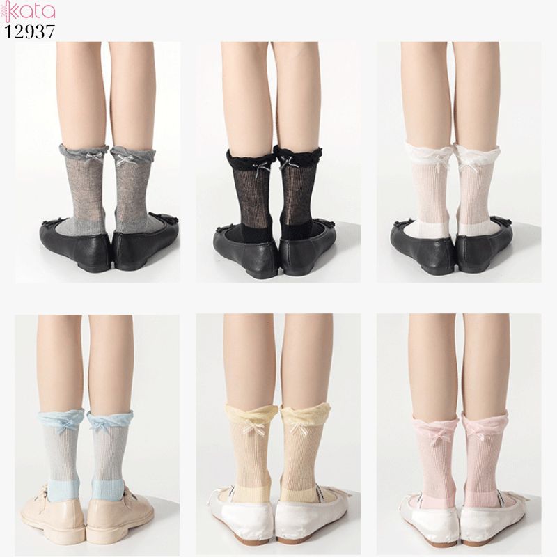 Tất ren nơ lolita,vớ nữ ống giữa xuân hè 12937